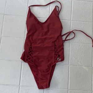 Open Back One Piece Swim